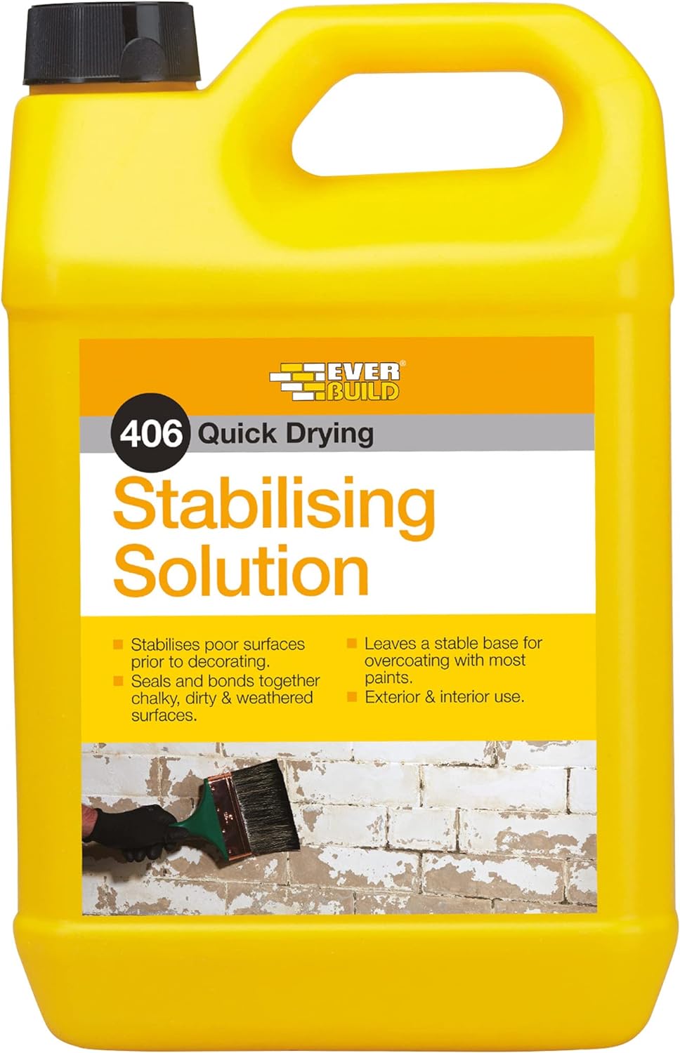 Everbuild 406 Quick Drying Stabilising Solution – Clear – 5 Litre , Pack of 1