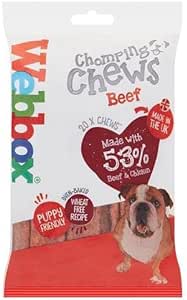 Webbox Dog Chomping Chews Treats Beef 200g - Box of 10