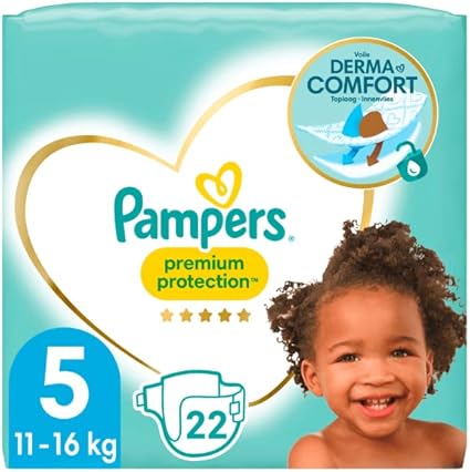 Pampers Baby Nappies Size 5 (11-16 kg) Premium Protection Pack of 22