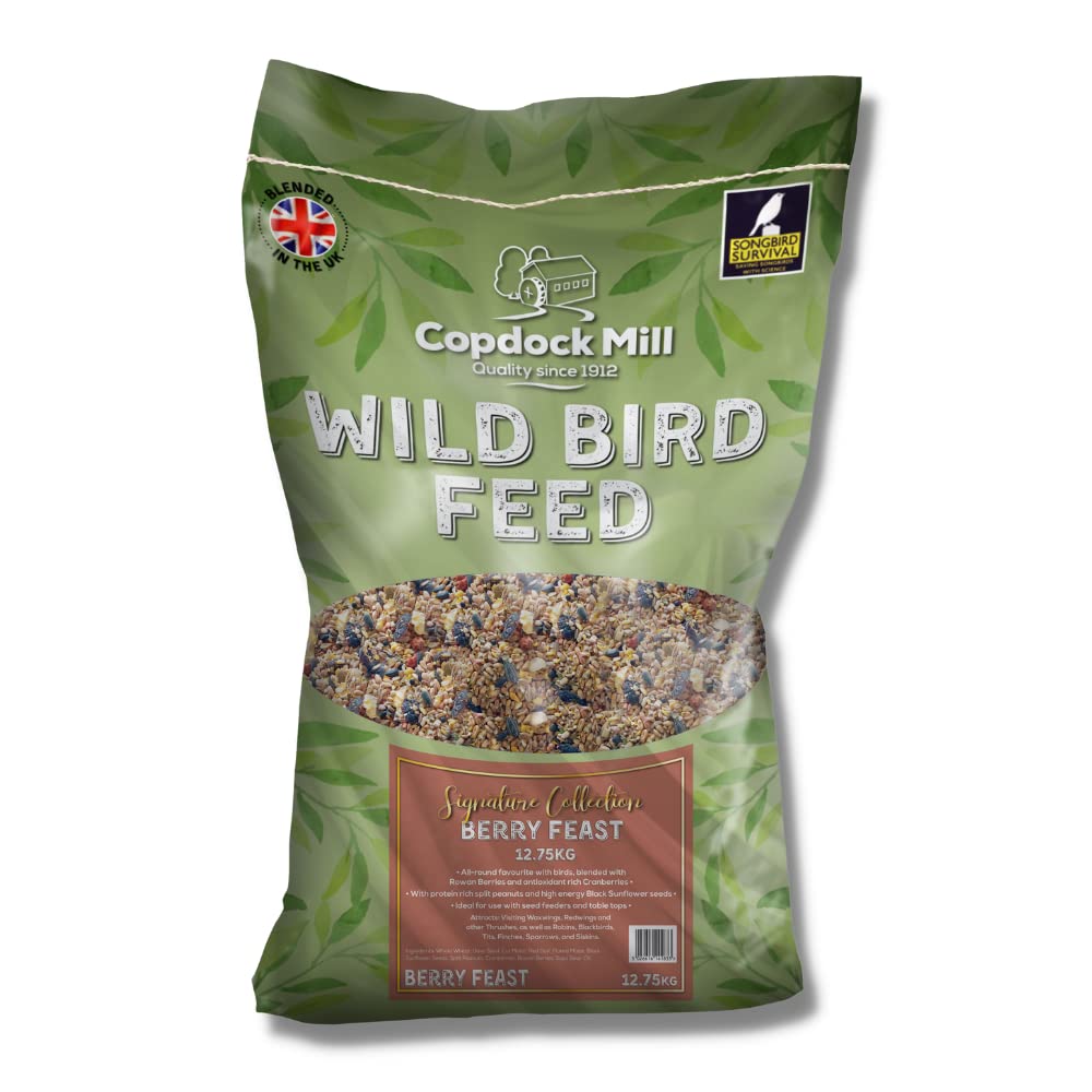 Copdock Mill Wild Bird Seed 12.75kg – Signature Collection Berry Feast Wild Bird Food – All Year-Round Bird Seed – 100% Natural Ingredients Including Peanuts for Wild Birds
