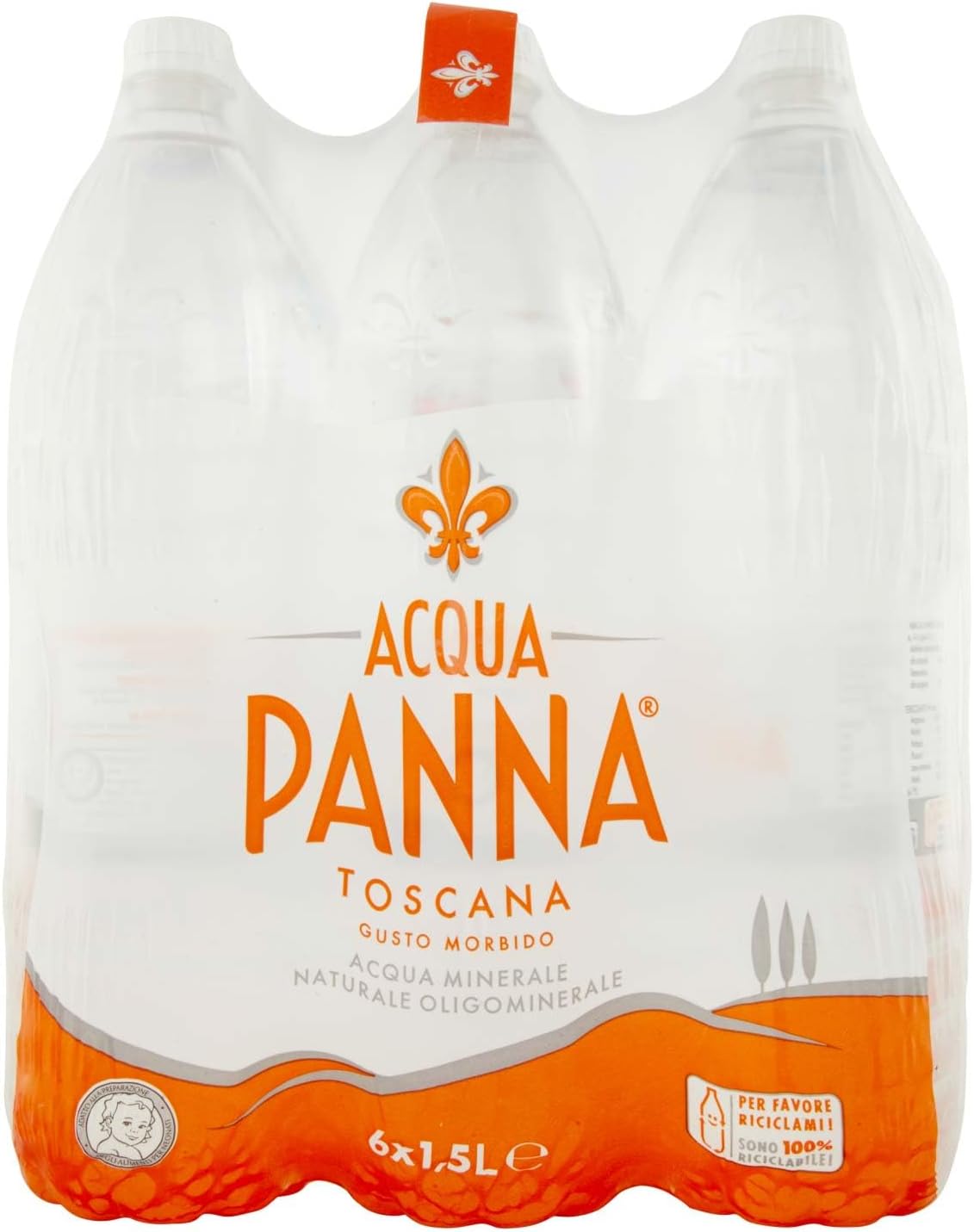 Acqua Panna Natural Mineral Water, 1.5L Bottles (Pack of 6) | Premium Italian Spring Water