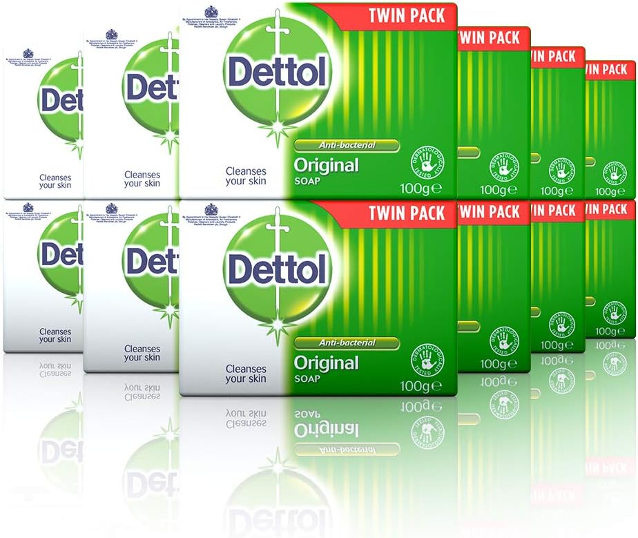 Dettol Anti- Original Soap, Unscented, 1200 gram, (Pack of 6)