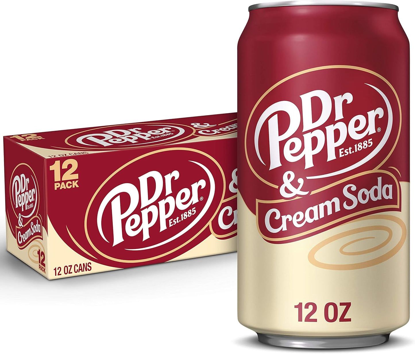 Dr Pepper Drink Can 355ml Pack , Cream Soda, 4260 Millilitre, (Pack of 12)