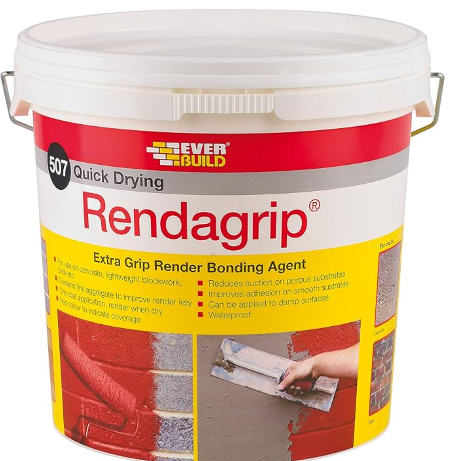 Everbuild 507 Quick Drying Rendagrip Extra Grip Render Bonding Agent, Red, 10 Litre