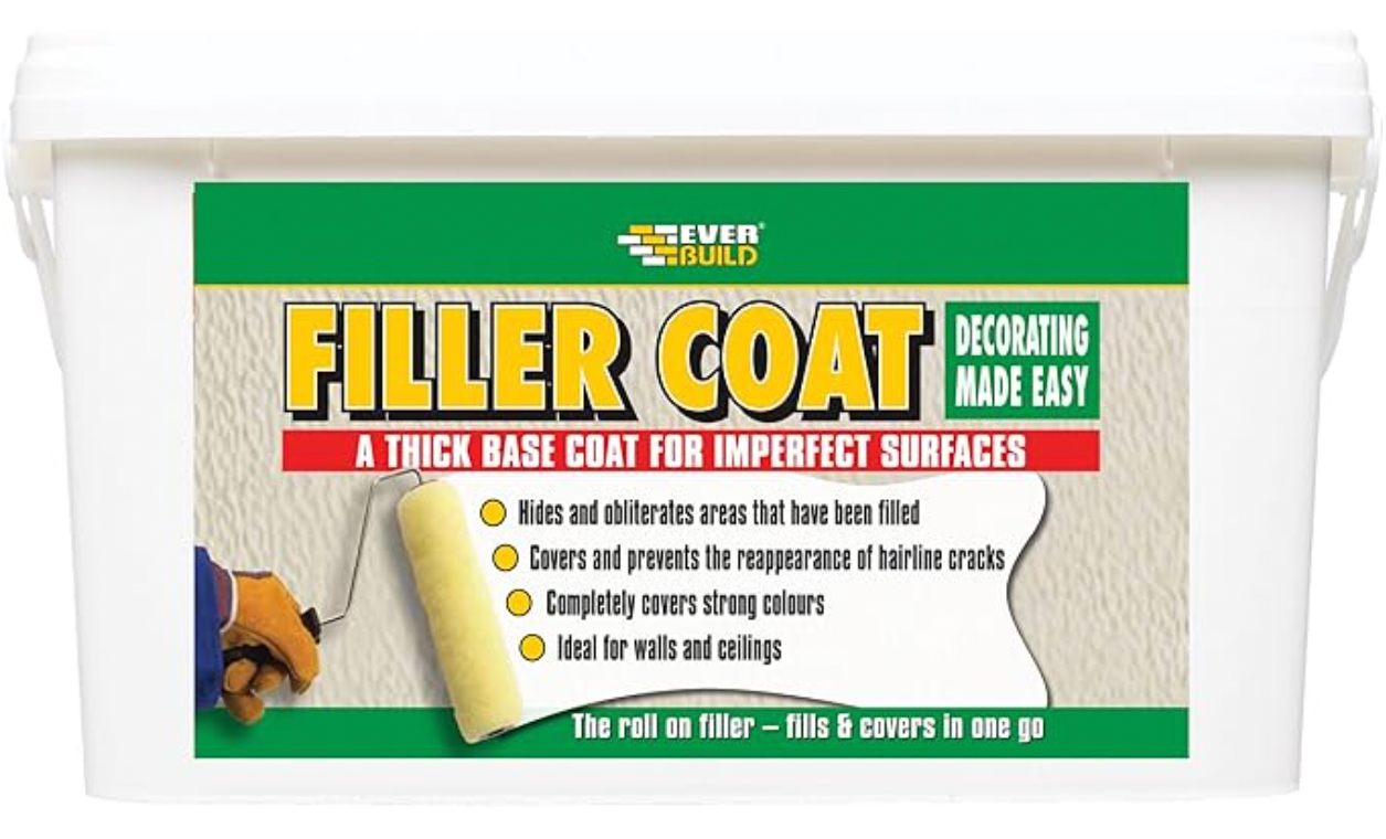Everbuild Filler Coat Thick Base Coat, White, 5 Litre