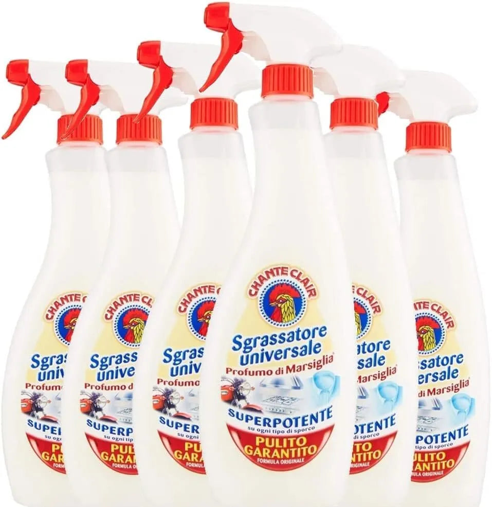 Chanteclair Chante Clair Universal Degreaser, Super Powerful, Marseille Soap Scent, Multi-Pack (6 x 600 ml Bottles, Complete)