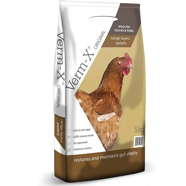 Copdock Mill Range Layers Pellets with Verm-X Chicken Feed, 5kg - Premium Quality Complete Feed for Poultry