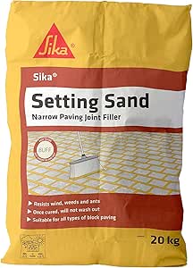 Sika Setting Sand – Ideal For Filling Narrow Paving Joints – Resists Weeds – Sets Hard – Moisture Curing – Buff – 20kg