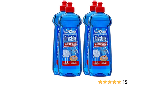 Crystale Rinse Aid Streak Free Dish Cleaner 500ml (4 Bottles)