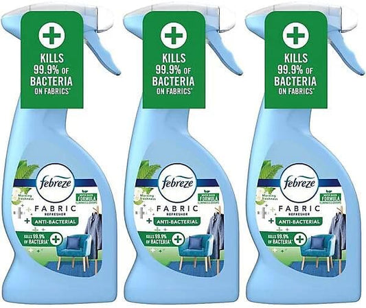 Febreze Fabric Freshener Antibacterial Spray, Morning Freshness, Package of Three, 3 x 500ml