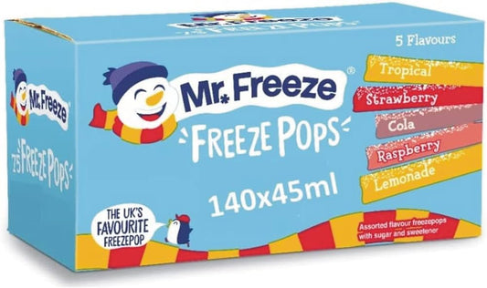 Mr Freeze, Freeze Pops - Naturally Flavoured Ice Lollies - Refreshing and Vegan Friendly Ice Pops, 20x45 ml (Pack of 8)