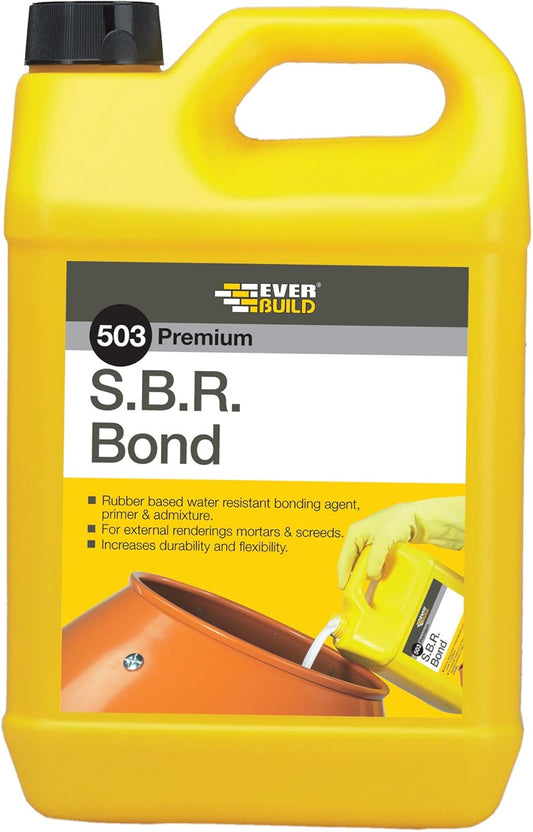 Everbuild 503 Premium S.B.R. Bond Admixture – Water Resistant Bonding Agent – White – 25 litre