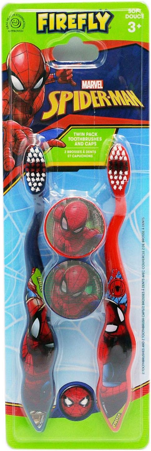 FIREFLY Spiderman Toothbrush Twin & CAPS