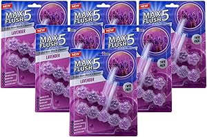 6X Max Flush 5 Lavender Toilet Rim Block Cleaner (Twin Pack)