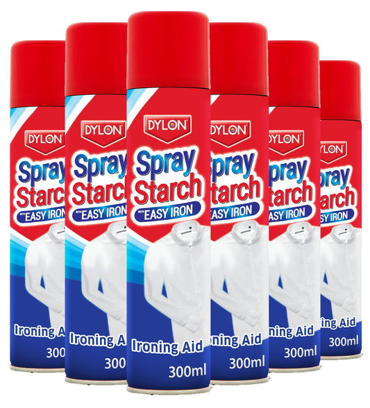 Dylon Easy Iron & Spray Starch 300ml 2 in 1 PACK OF 6 (new package )