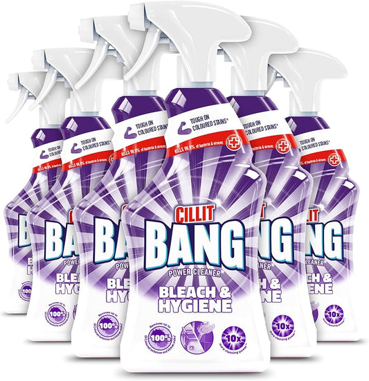 Cillit Bang Power Spray Bleach & Hygiene , Removes Stains, Germs & Dirt , Size: 750ml (Pack Of 6)