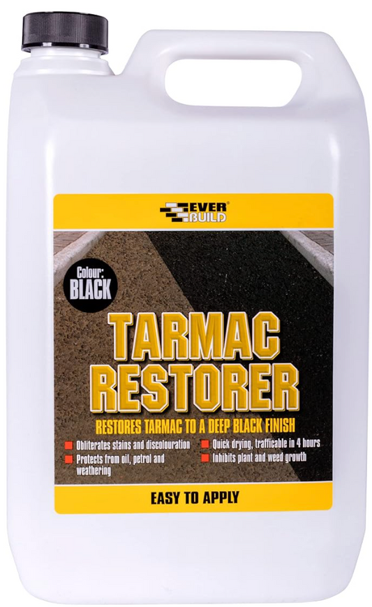 Everbuild Tarmac Restorer | High Performance and Weathering Protection, Surface Coating to Make Tramac Look New - 5 Litre, Black