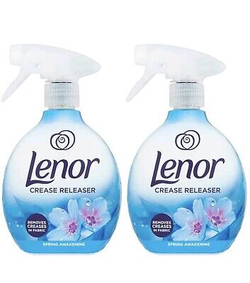 Lenor Crease Releaser Spray Removes Creases in Fabric. Spring Awakening Scent, Twin Pack, 2 x 500ml